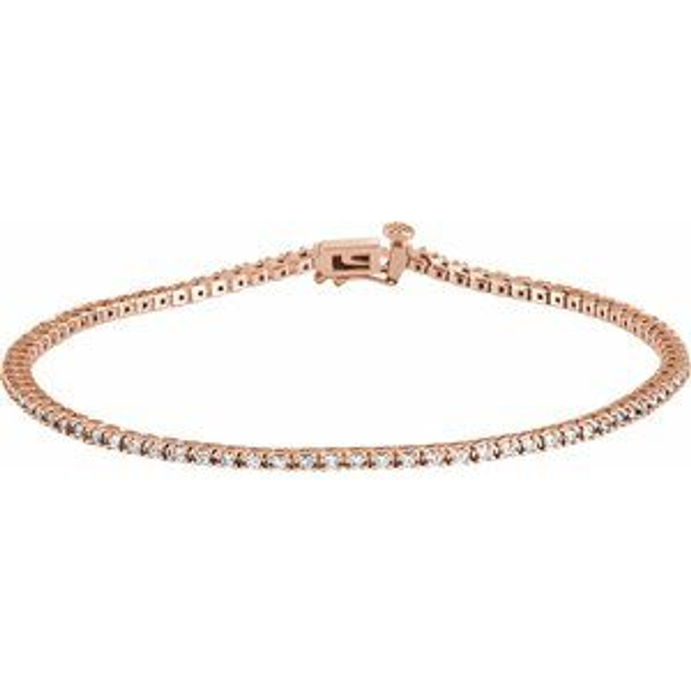  Lab-Grown Diamond Line 7 1/4" Bracelet In 14K Rose Gold (7/8 ct. tw.)