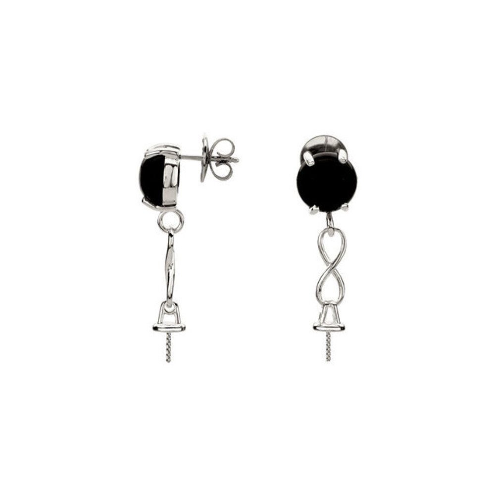 These beautifully striking 11-12mm onyx & freshwater cultured pearl earrings are perfect compliment to any attire. These earrings are set with in sterling silver. Polished to a brilliant.