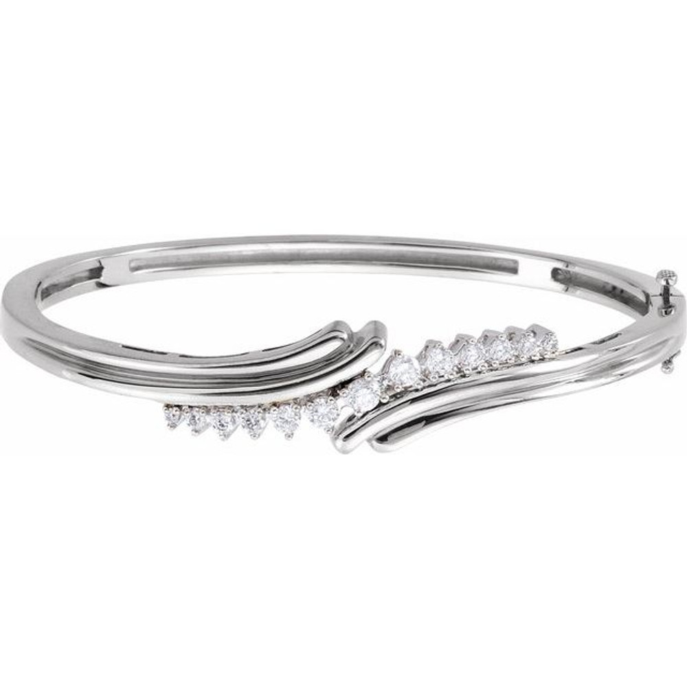This wonderful gold bracelet lined with diamonds makes for a perfect gift for someone you love for any occasion. Where can you go wrong with diamonds and gold? Everyone will be talking about this bracelet and asking you if they can just see it one more time.