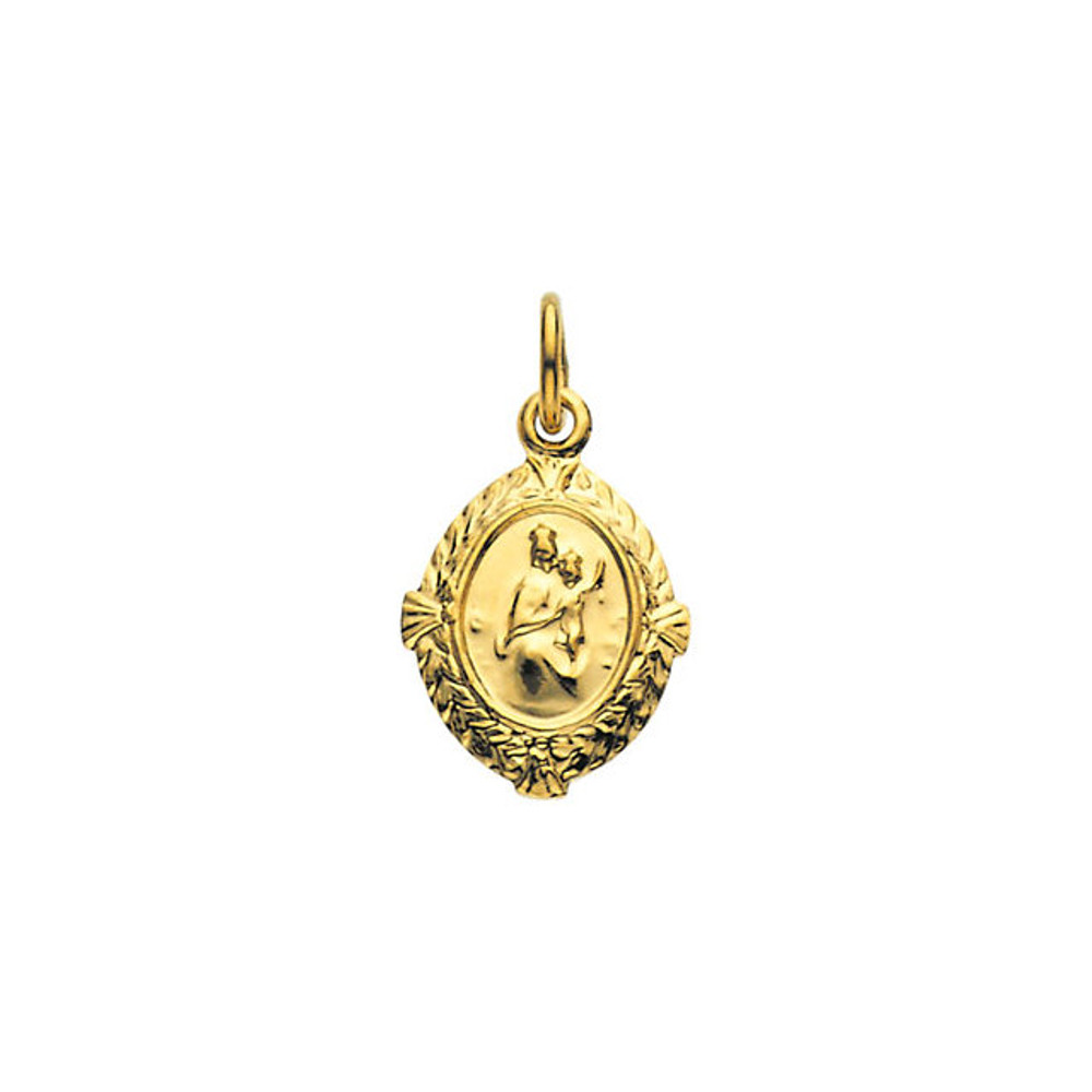 This fascinating scapular medal is a jewelry box essential for any Christian. This divine scapular medal is made of 14k yellow gold and measures 12.00 x 09.00 mm. All it needs is a matching yellow gold chain and it will be ready to wear. This scapular medal is destined to be a appreciated accessory for many generations to come.