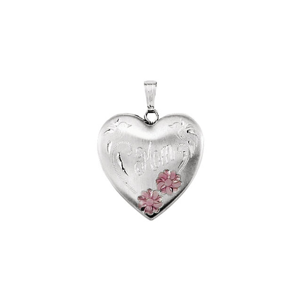 Store a photo of your precious one with our sterling silver heart mom-shaped Locket. Polished to a brilliant shine, perfect for safekeeping a photo of your darling child.