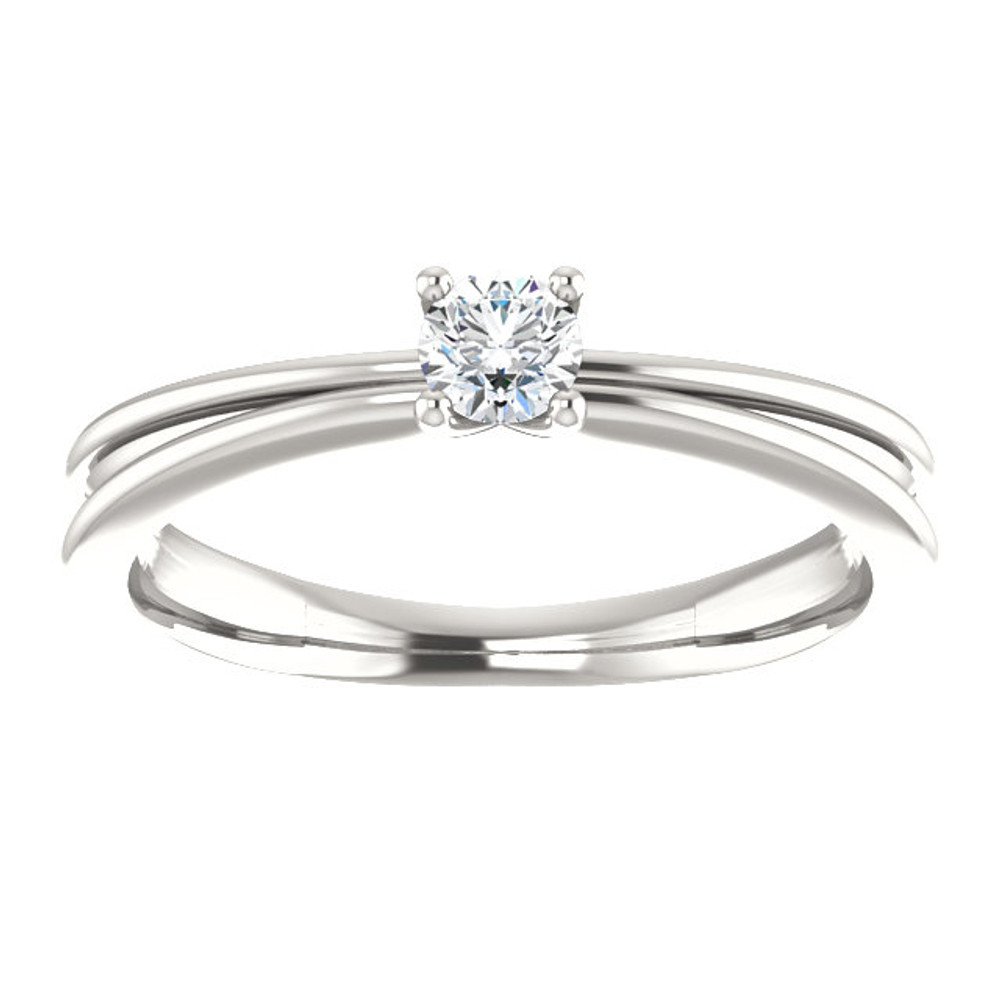 Cubic Zirconia Solitaire Ring In Sterling Silver. Polished to a brilliant shine.