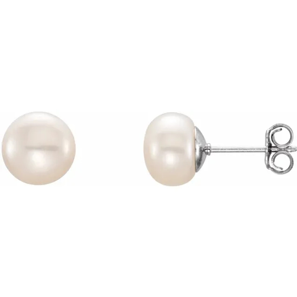 Add these cute white freshwater cultured pearl stud earrings to your wonderful collection.