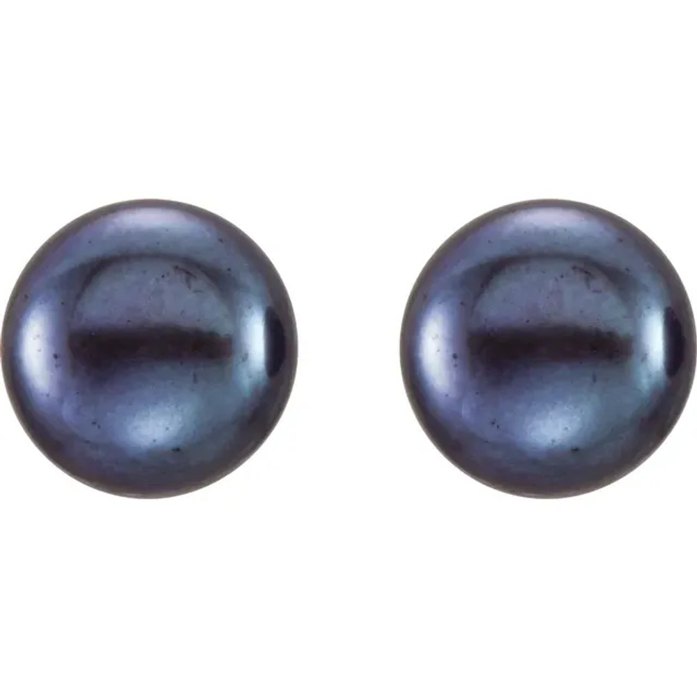 These dainty 8.0-9.0mm black freshwater cultured pearl stud earrings are enchanting and delicate and are a great addition to all jewelry collections!