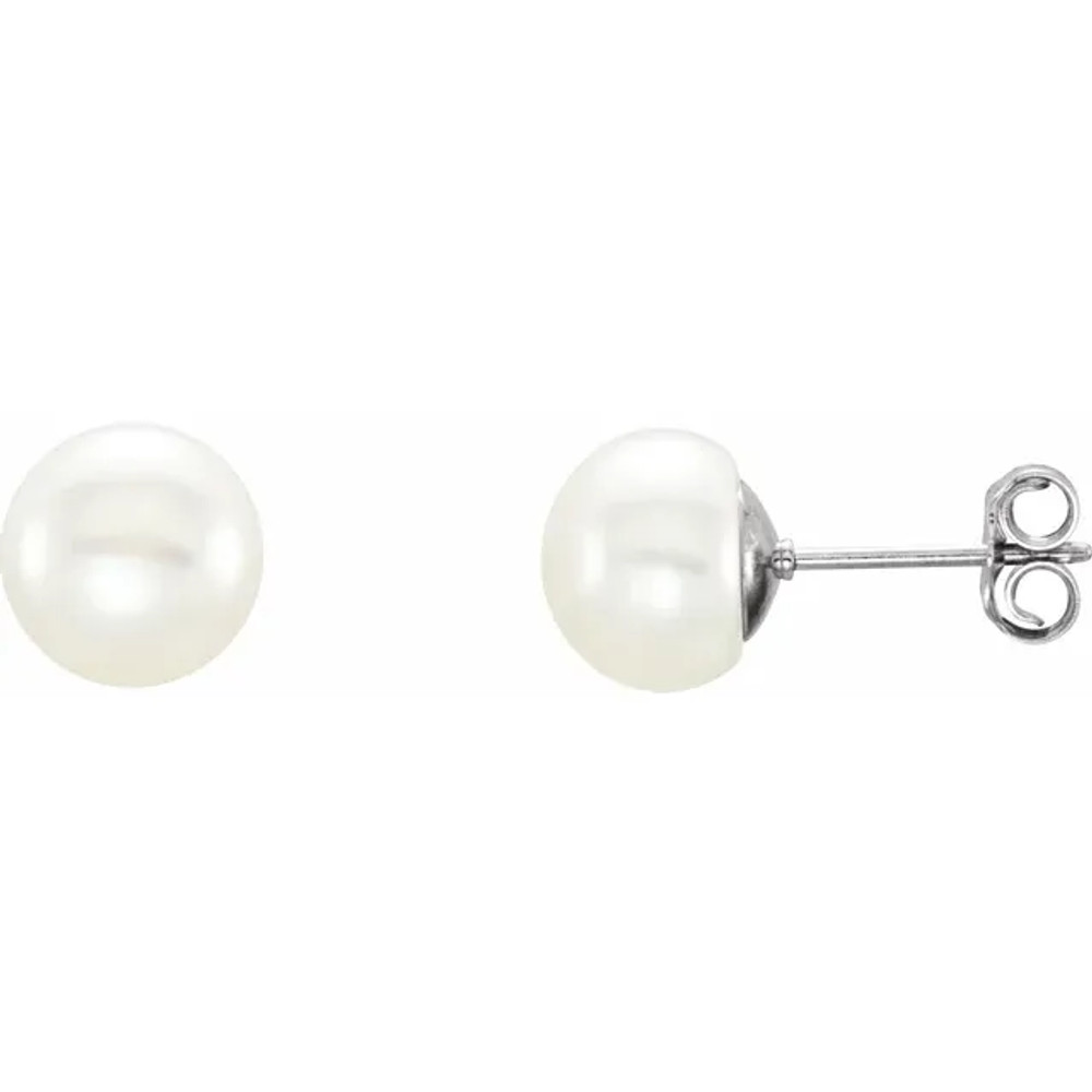 Add these cute white freshwater cultured pearl earrings to your wonderful collection.