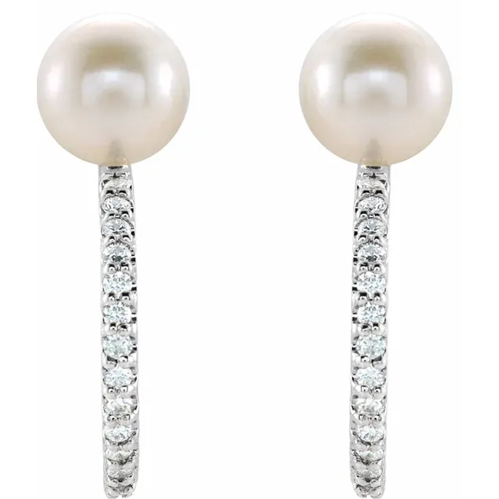 These delicate-looking and elegant pearl platinum hoop earrings are a sure bet to class up your favorite ensembles!