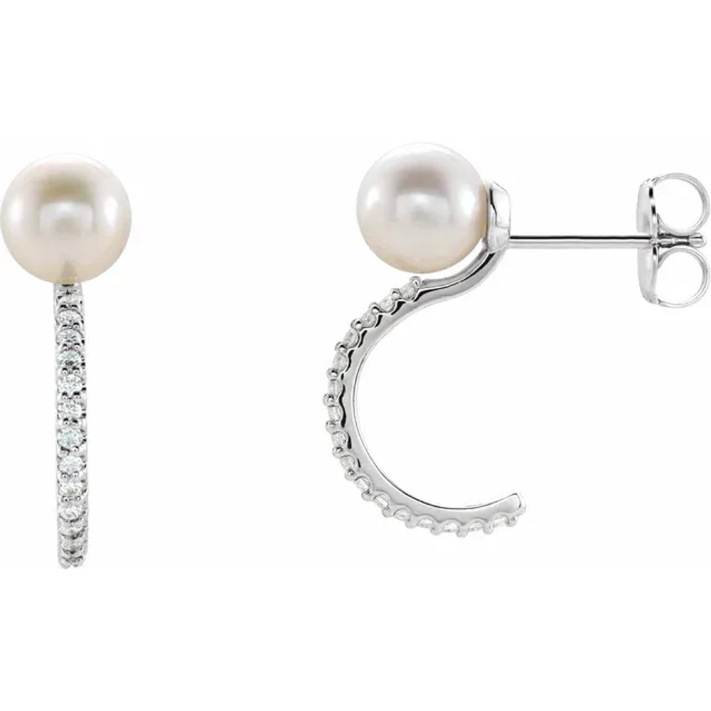 These delicate-looking and elegant pearl sterling silver hoop earrings are a sure bet to class up your favorite ensembles!