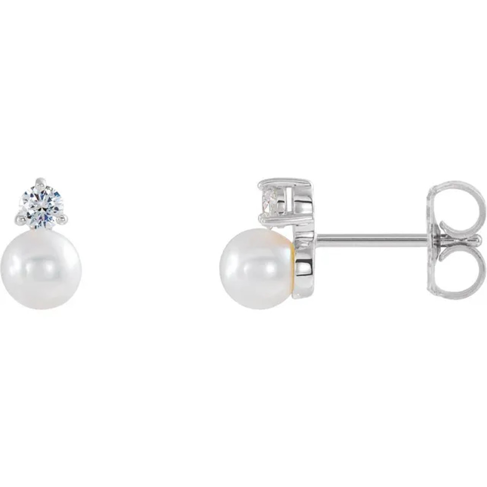 Feminine and playful, these pearl & diamond earrings are sure to be adored.