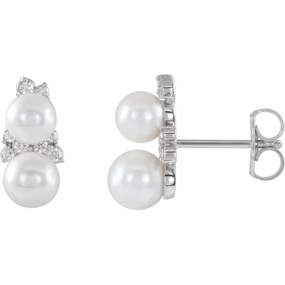 Add these cute pearl & diamond ear climbers to your wonderful collection.