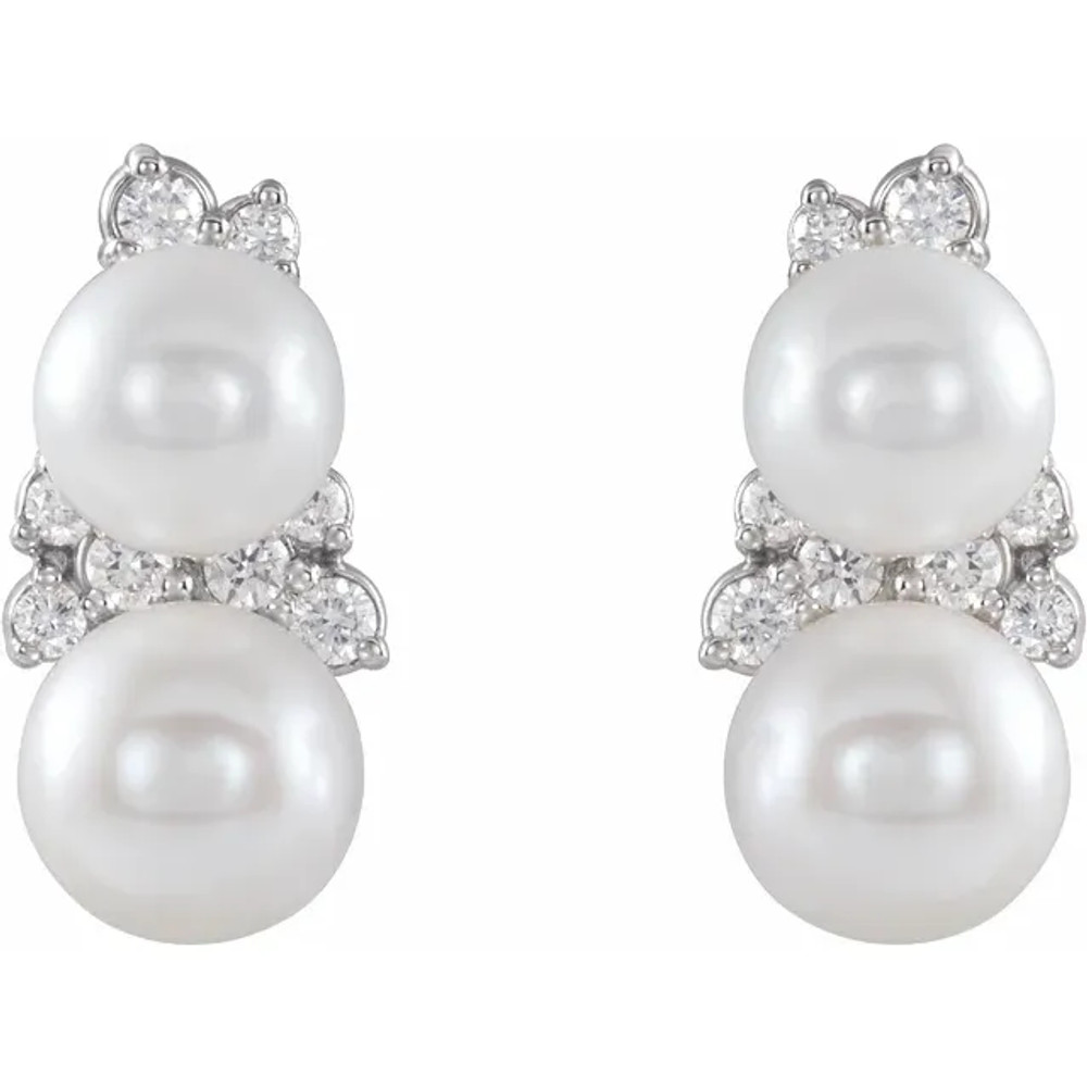 Add these cute pearl & diamond ear climbers to your wonderful collection.