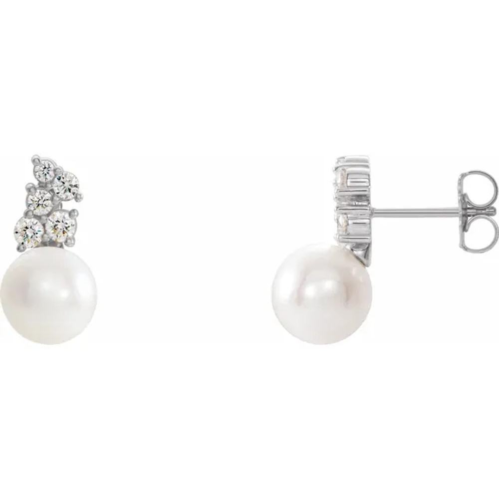 These pearl & diamond drop earrings are a sweet way to accessorize.