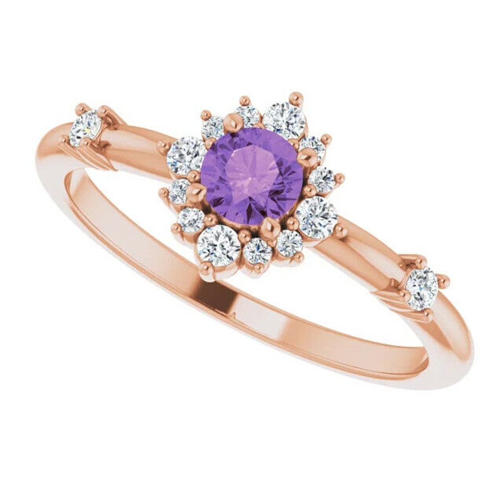 Marvel her with the details of this gorgeous gemstone and diamond ring.
