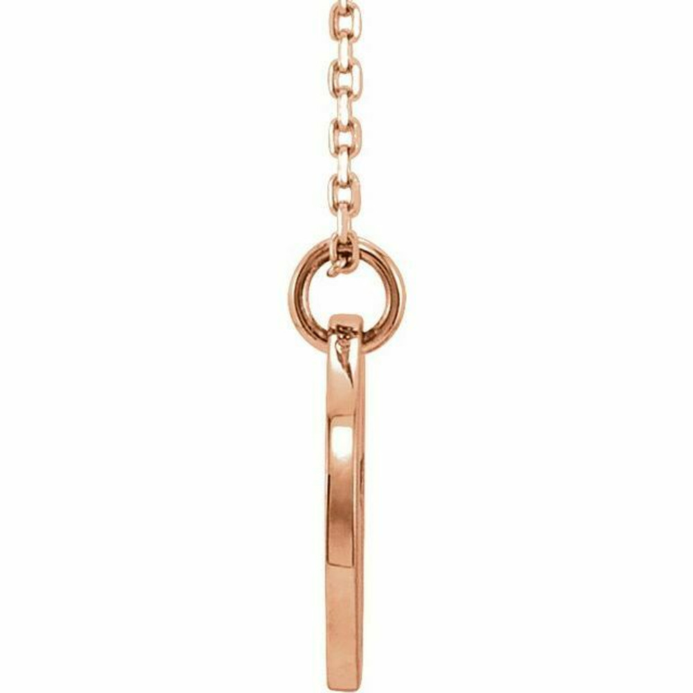 The simplicity of your faith is represented by this rose gold pierced cross disc pendant. Polished to a brilliant shine. 