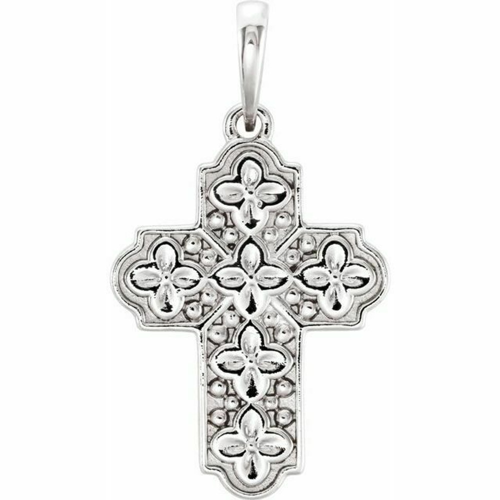 You will Love This Ornate Floral-Inspired Cross Pendant. Polished to a brilliant shine. 