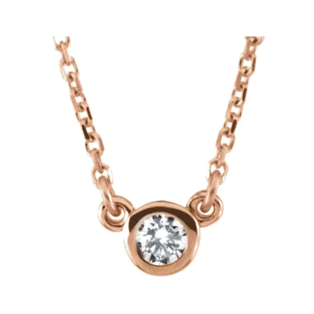 Show off your eye for sophisticated style with this diamond pendant in rose gold.