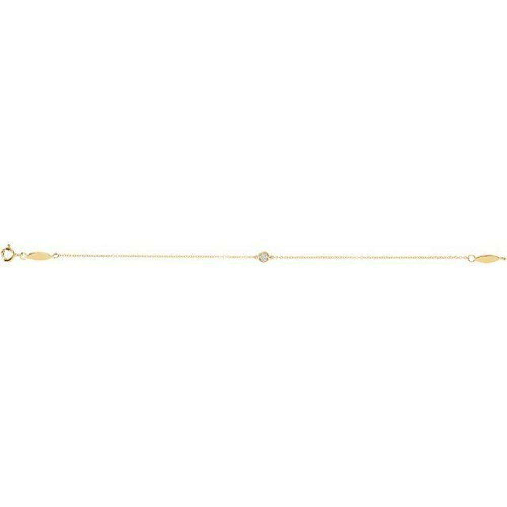 Adorned with a beautiful .08 CT natural diamond, this bracelet will sparkle and shine on your wrist. With a length of 7 inches, it is the perfect size for everyday wear or special occasions.