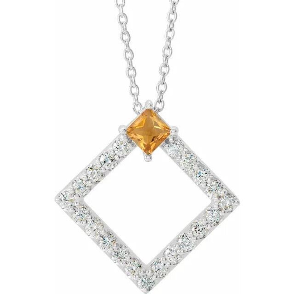 Crafted of platinum, this geometric necklace makes a gorgeous statement piece.