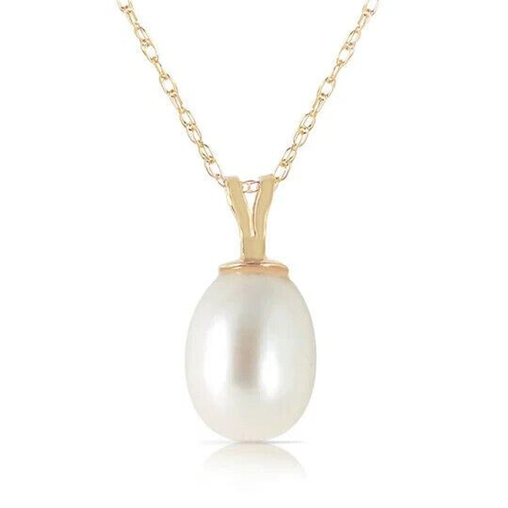 You do not need to be a prom queen, sorority sister, or debutante to enjoy the classic elegance of pearls. In fact, feel free to pair this 14k yellow gold necklace with Natural Pearl with a casual sundress or with your oldest pair of blue jeans for a bit of shabby chic flair.

This versatile necklace that matches just about anything is made of a single 4 carat pear shaped pearl that comes with an 18 inch long 14K yellow gold double link rope chain. If you could only own one necklace, this would need to be the one.