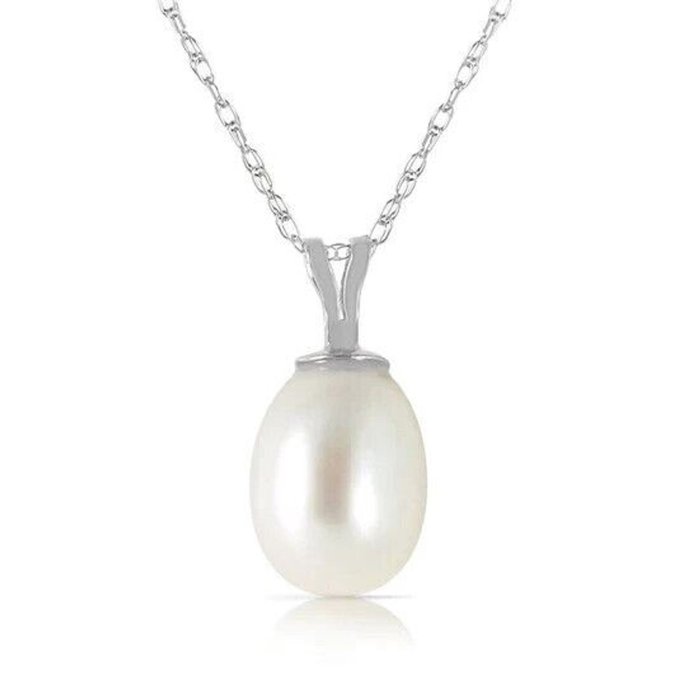 You do not need to be a prom queen, sorority sister, or debutante to enjoy the classic elegance of pearls. In fact, feel free to pair this 14K white gold Necklace with Natural Pearl with a casual sundress or with your oldest pair of blue jeans for a bit of shabby chic flair.

This versatile necklace that matches just about anything is made of a single 4 carat pear shaped pearl that comes with an 18 inch long 14K white gold double link rope chain. If you could only own one necklace, this would need to be the one.