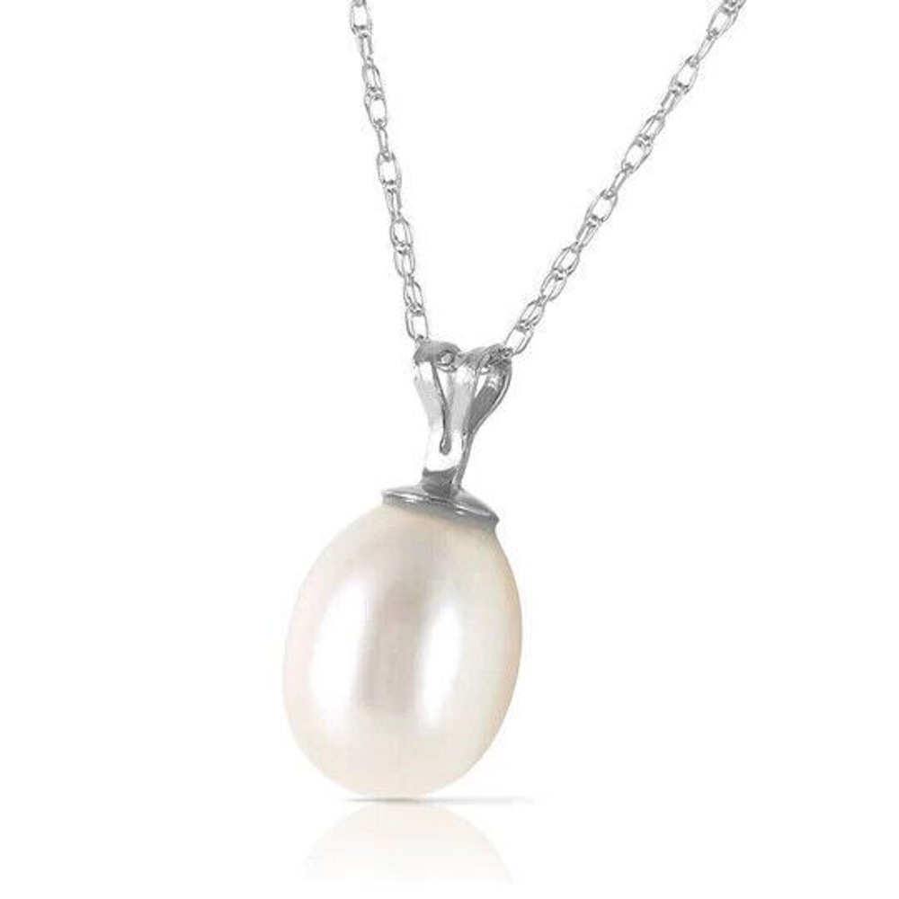 You do not need to be a prom queen, sorority sister, or debutante to enjoy the classic elegance of pearls. In fact, feel free to pair this 14K white gold Necklace with Natural Pearl with a casual sundress or with your oldest pair of blue jeans for a bit of shabby chic flair.

This versatile necklace that matches just about anything is made of a single 4 carat pear shaped pearl that comes with an 18 inch long 14K white gold double link rope chain. If you could only own one necklace, this would need to be the one.