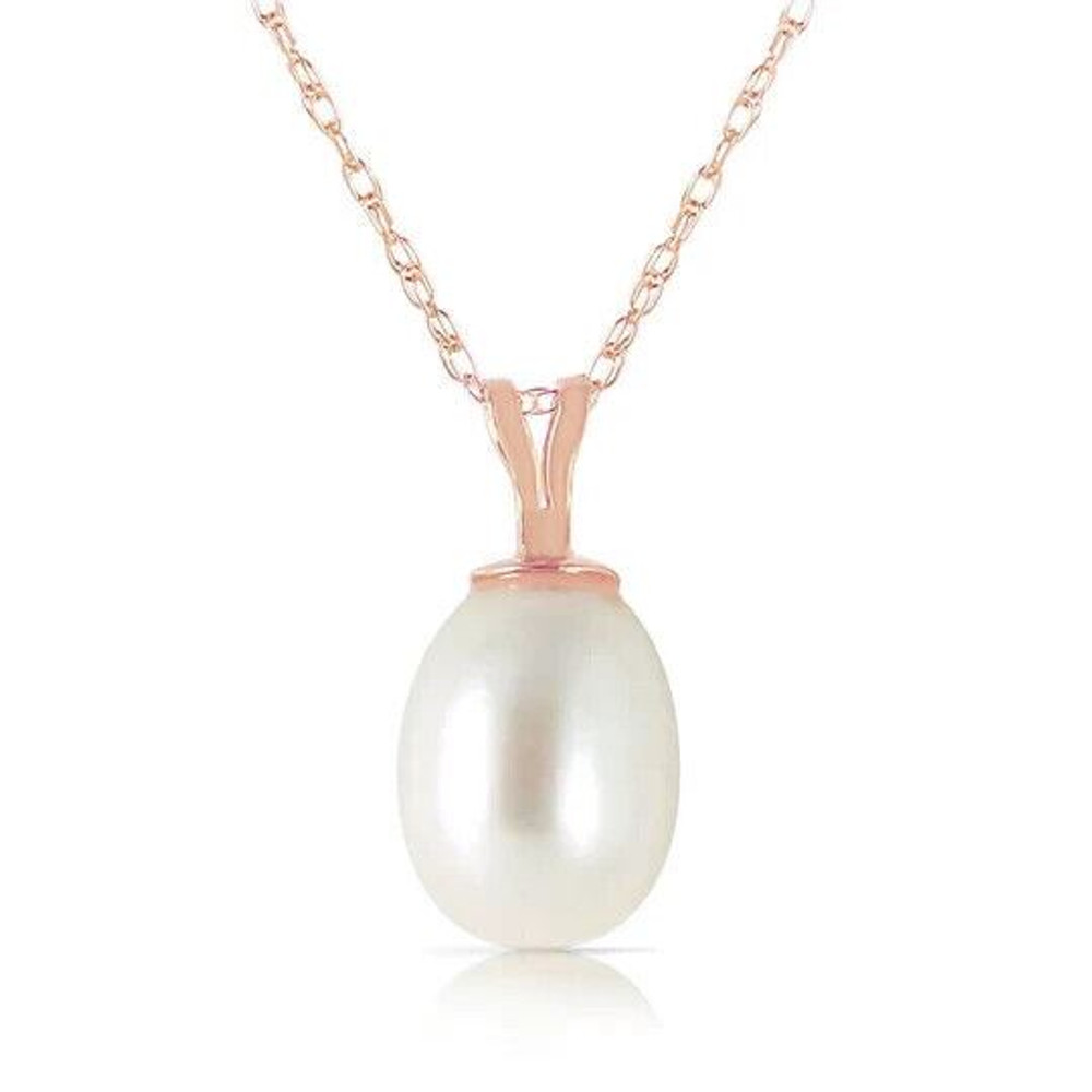 You do not need to be a prom queen, sorority sister, or debutante to enjoy the classic elegance of pearls. In fact, feel free to pair this 14k rose gold necklace with Natural Pearl with a casual sundress or with your oldest pair of blue jeans for a bit of shabby chic flair.

This versatile necklace that matches just about anything is made of a single 4 carat pear shaped pearl that comes with an 18 inch long 14K rose gold double link rope chain. If you could only own one necklace, this would need to be the one. Seriously.