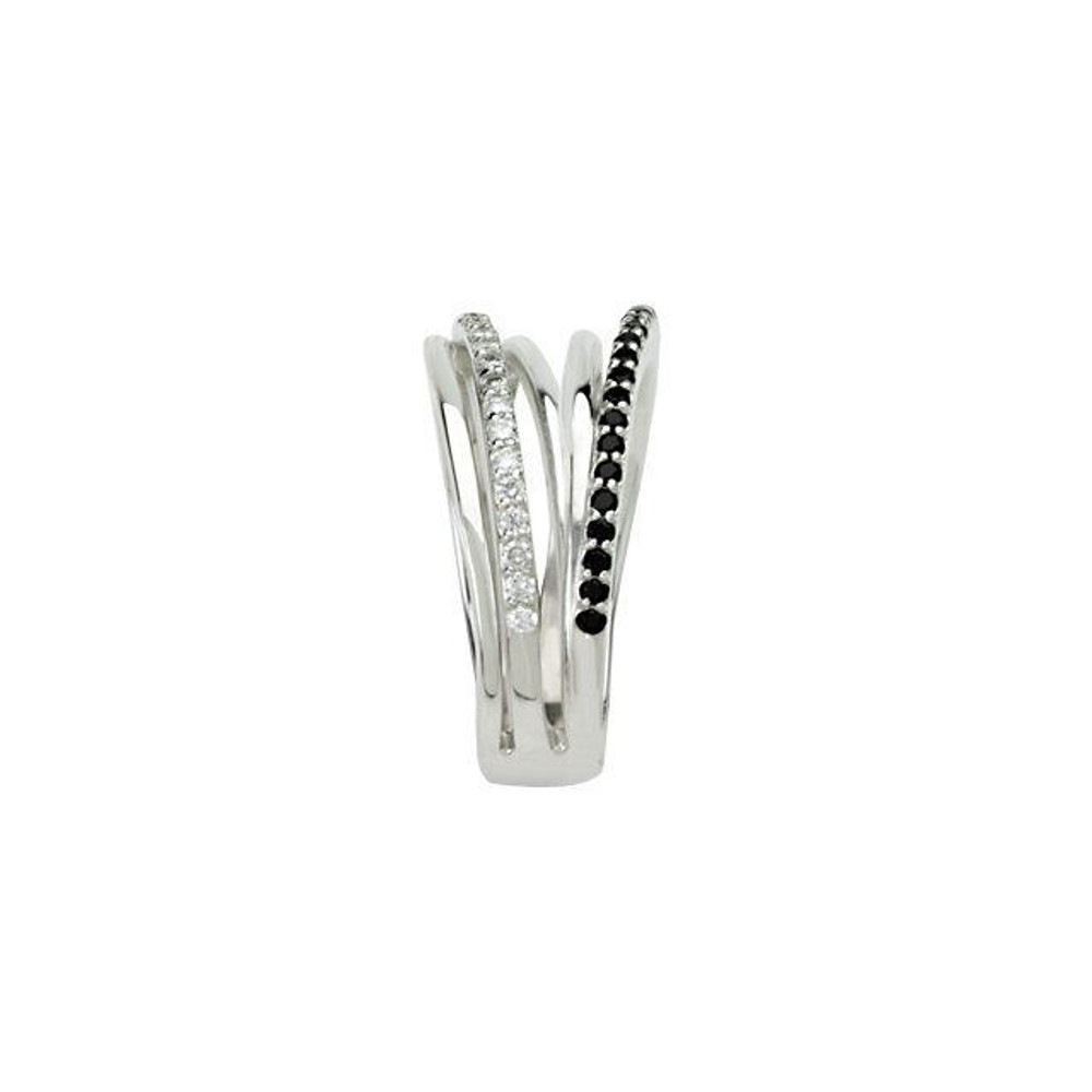 Your evening attire deserves the sleek sparkle of this ring. This Versatile Sterling Silver Fashion Ring is a Great Go-To Accessory.