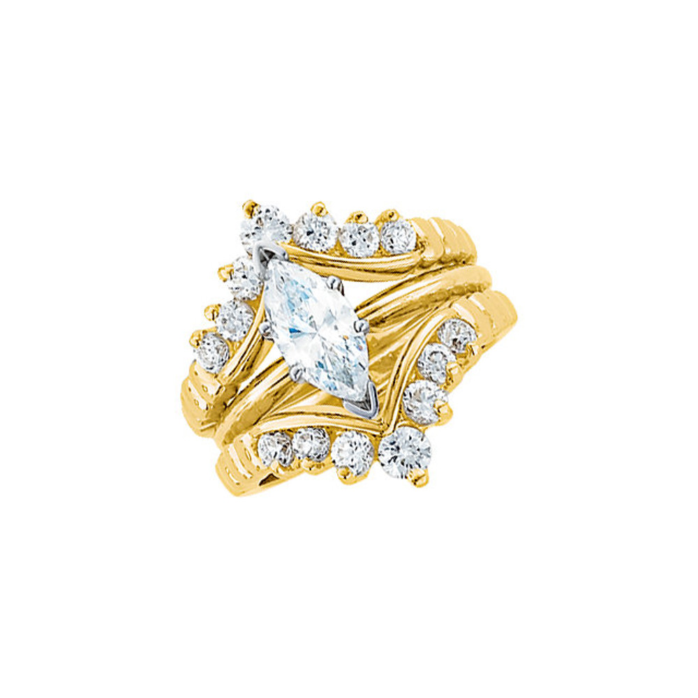 Product Specification

Quality: 14K Yellow Gold

Jewelry State: Complete With Stone

Total Carat Weight: 1/2

Ring Size: 06.00

Stone Type: Diamond

Stone Shape: Round

Stone Color: G-H

Stone Clarity: SI2-SI3

Width: 16 mm

Weight: 5.67 grams

Finished State: Polished