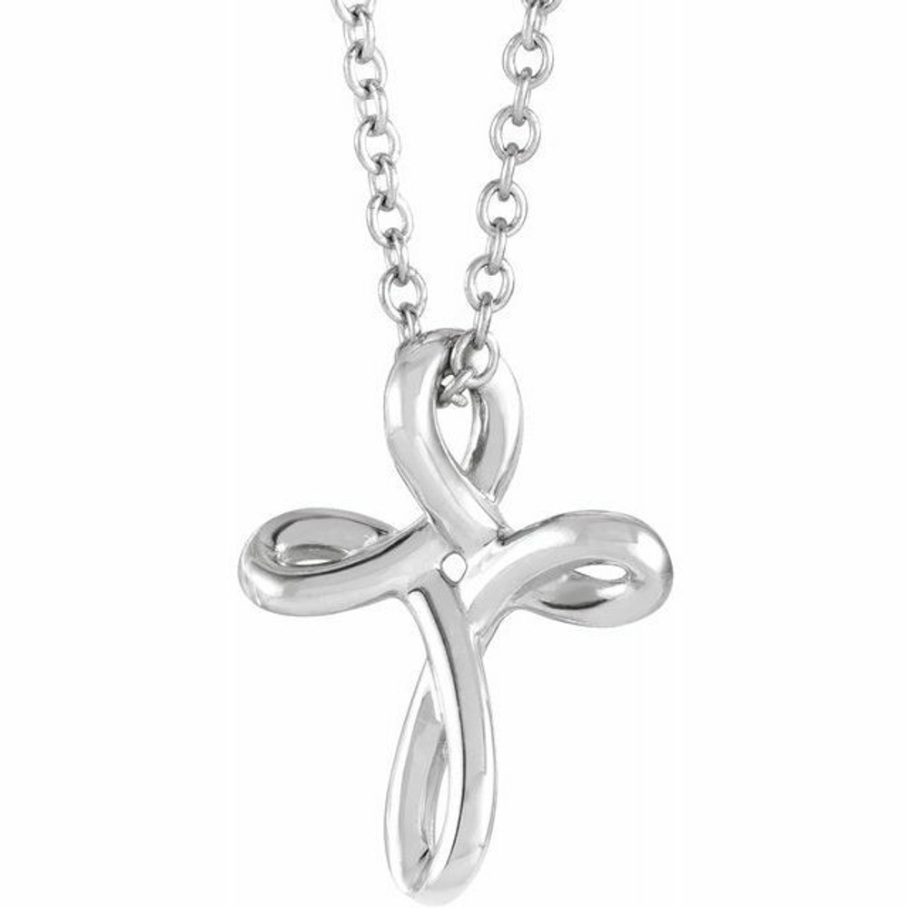 This elegant and timeless piece is perfect for any occasion. Crafted with care and attention to detail, this 15-inch youth necklace features a beautiful cross pendant that is sure to catch the eye.