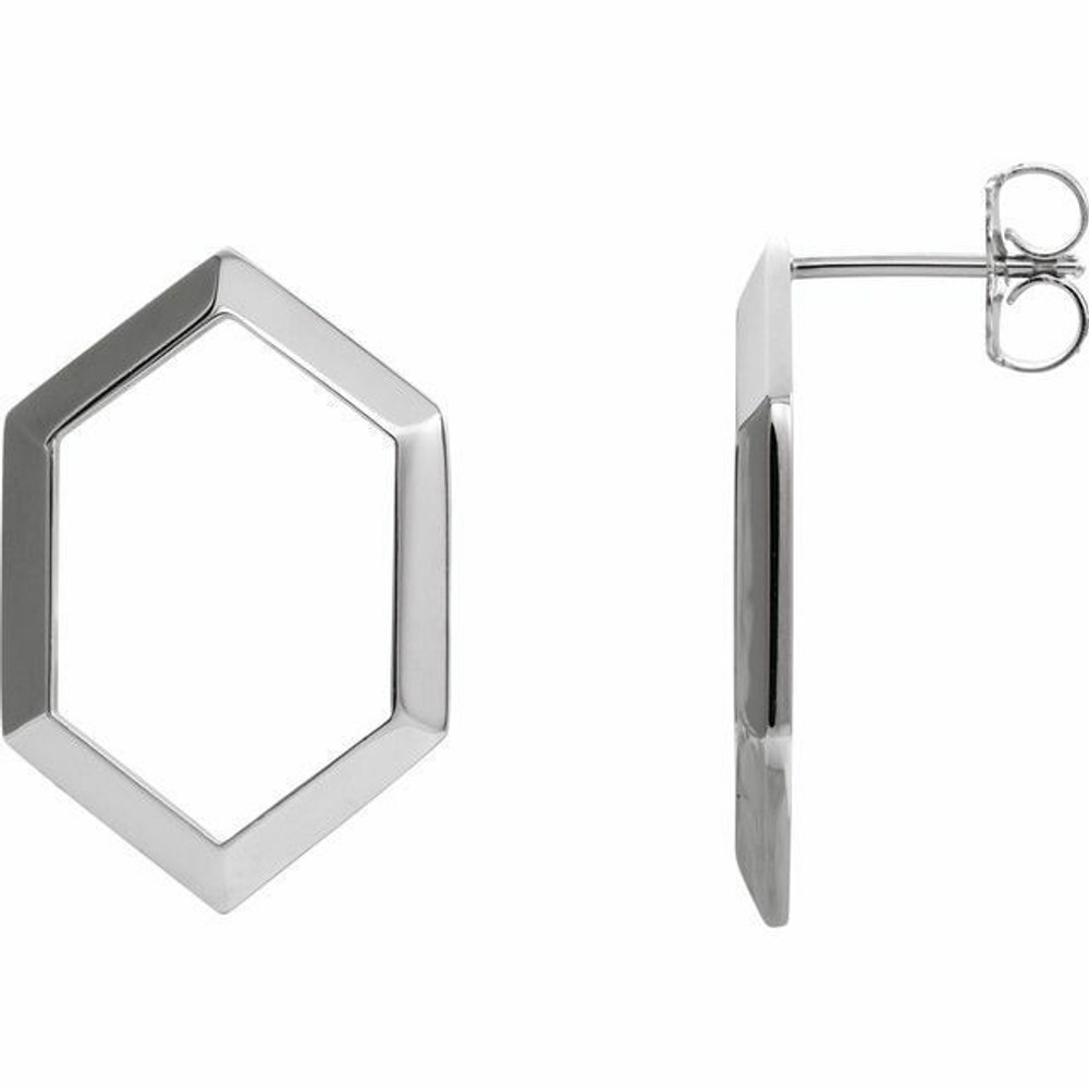 Add a touch of elegance to your look with these stunning sterling silver geometric drop earrings.