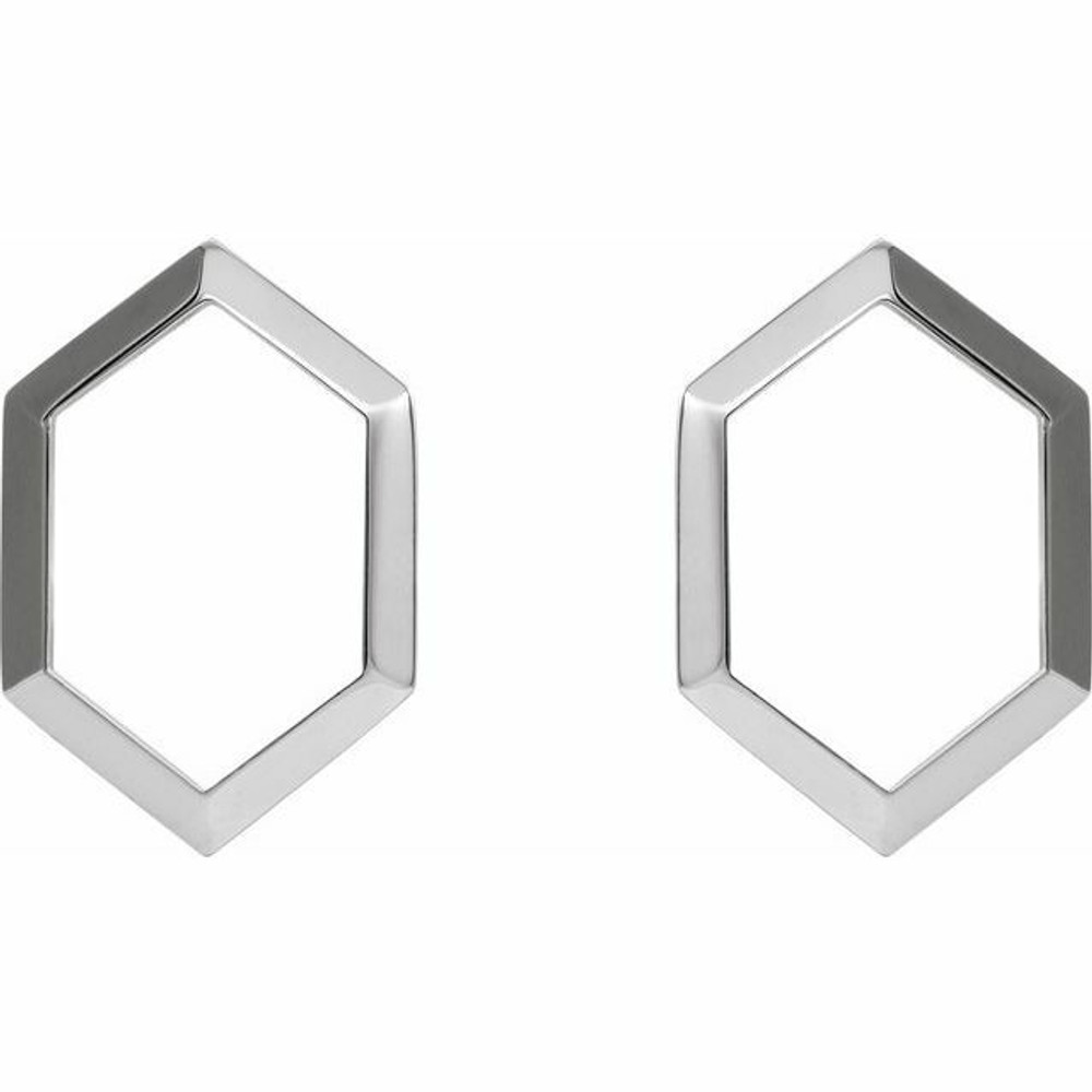 Geometric Drop Earrings In Sterling Silver