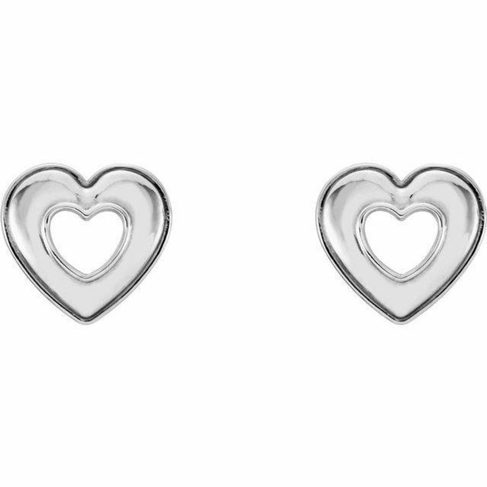 Enhance your look with these beautiful sterling silver heart earrings.