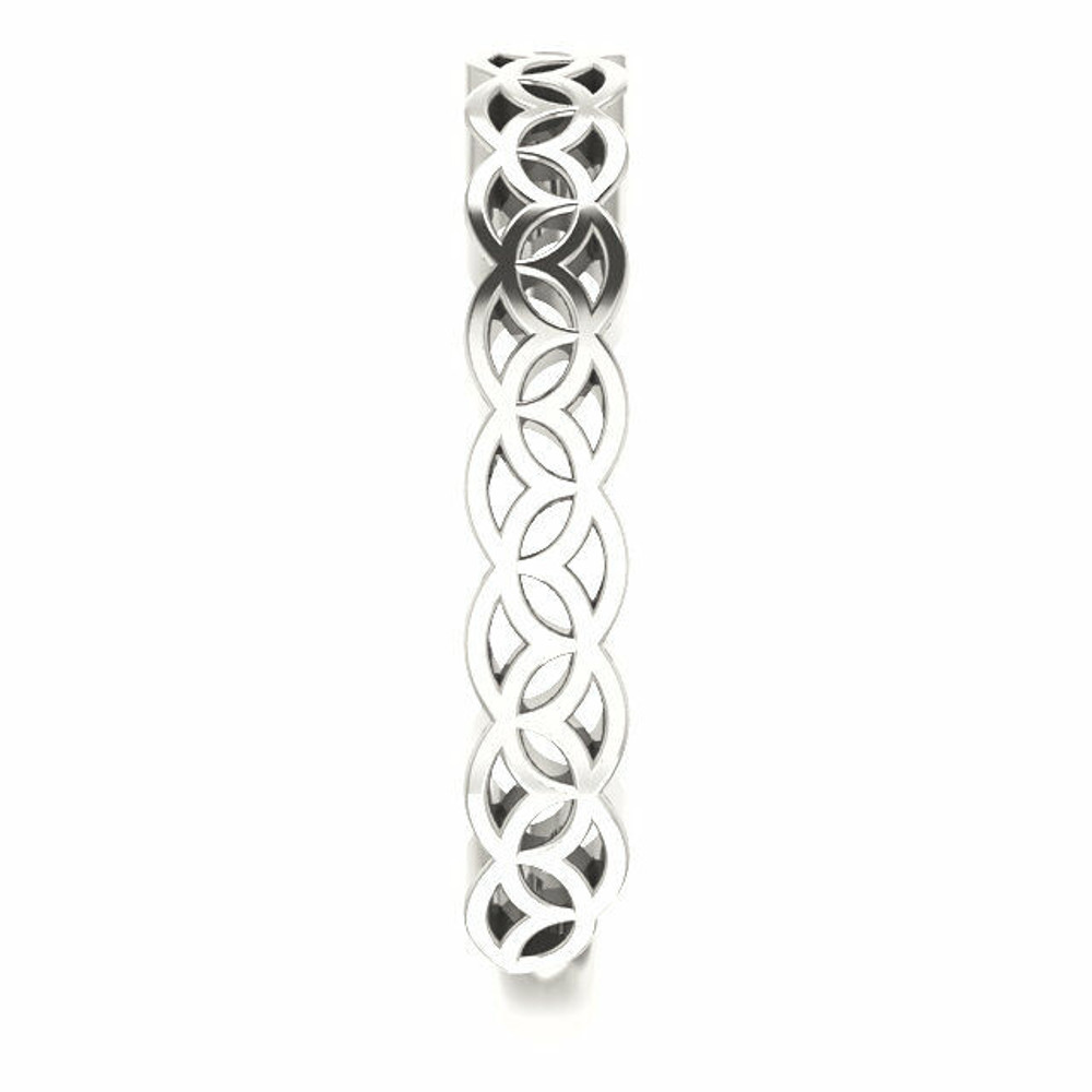 This stunning sterling silver ring features a unique geometric design that is sure to catch the eye.