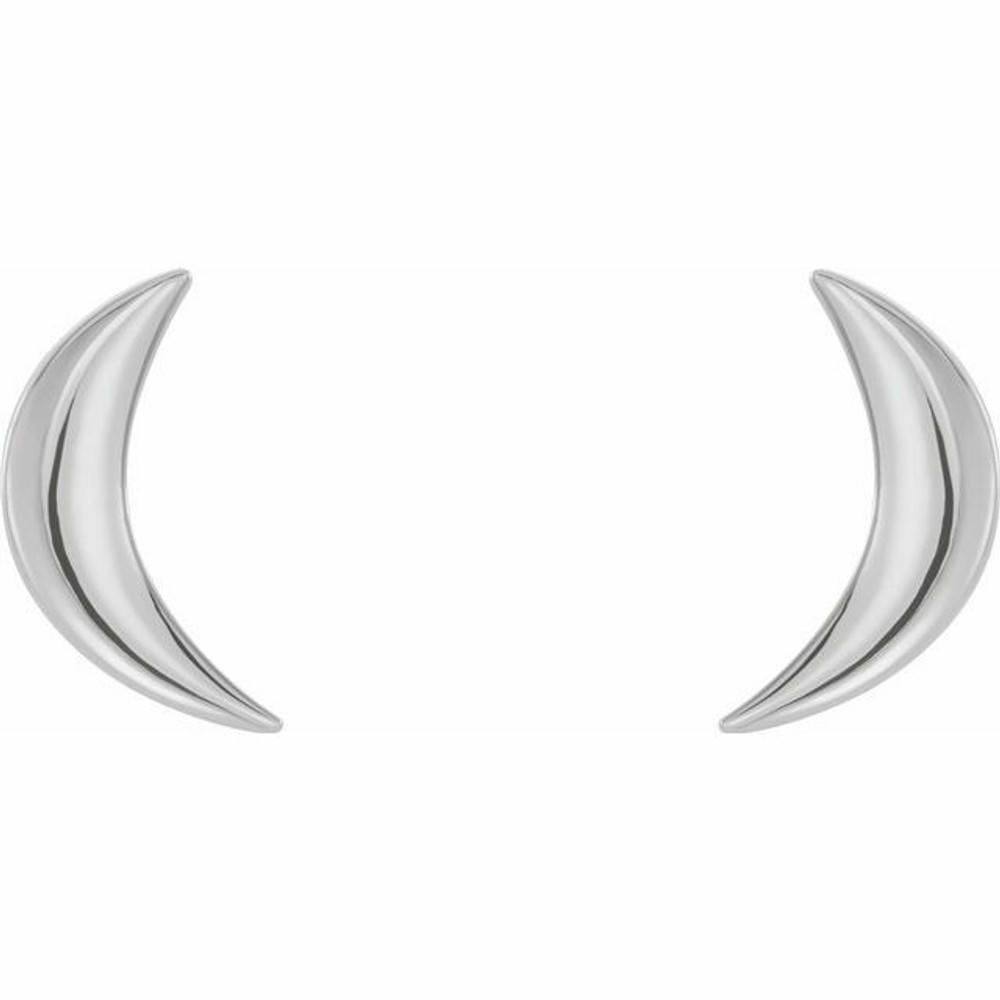 Crescent Moon Earrings In Sterling Silver