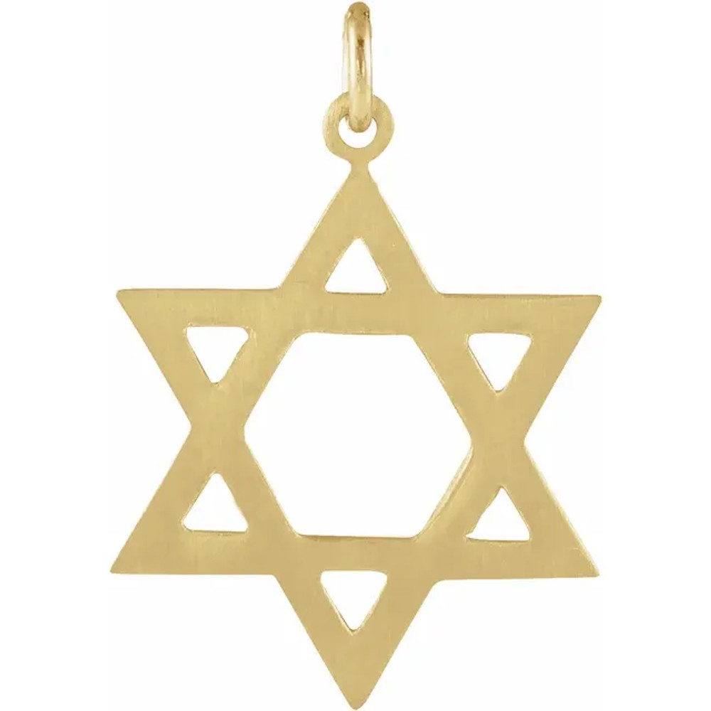 This is a brilliant Star of David pendant crafted of 14k yellow gold. This pendant reveals a Star of David type. Purchase this delightful Star of David pendant now and start a new trend of fashion.