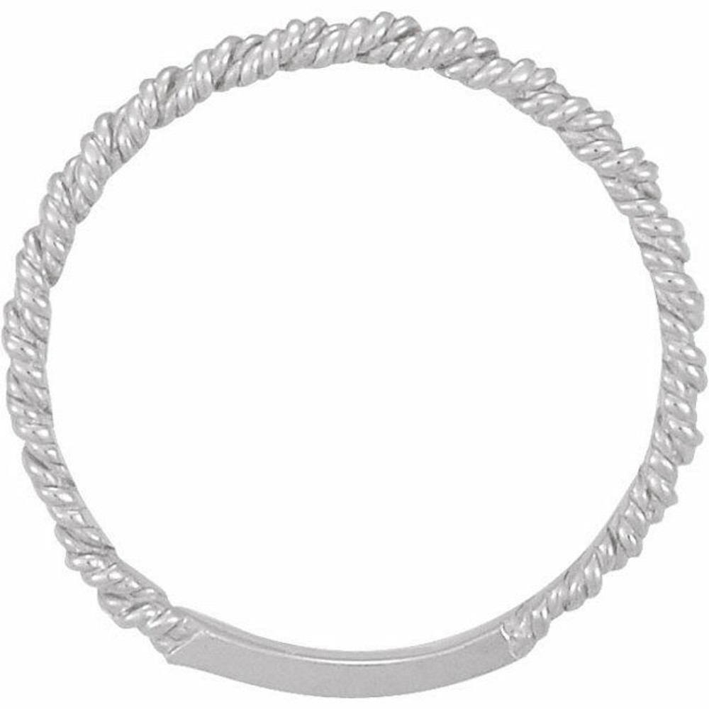 This beautiful sterling silver twisted rope band is the perfect addition to any jewelry collection. With a 2 mm width, it is delicate yet sturdy enough to withstand everyday wear. The intricate twisted design adds a unique touch to this classic piece.