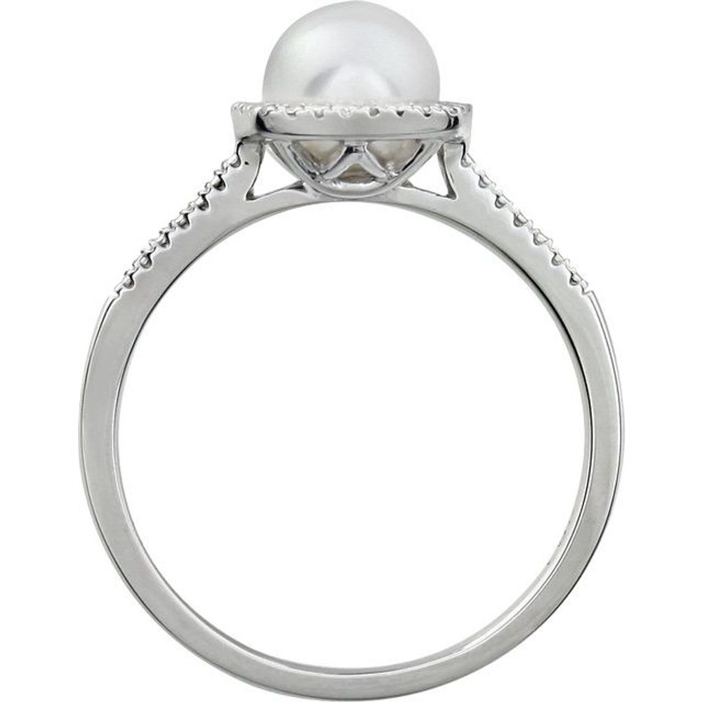 Celebrate their June birthday with this delightful cultured pearl and diamond ring.