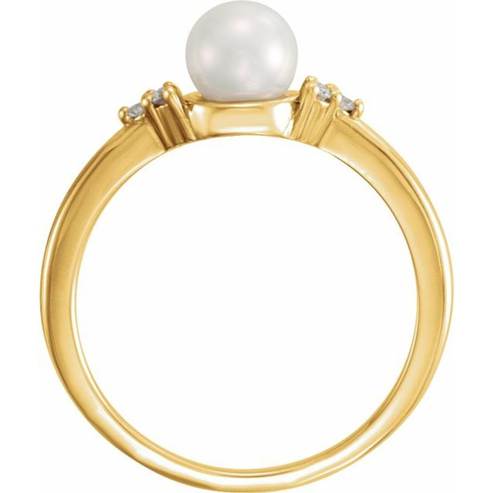 Celebrate their June birthday with this delightful cultured pearl and diamond ring.