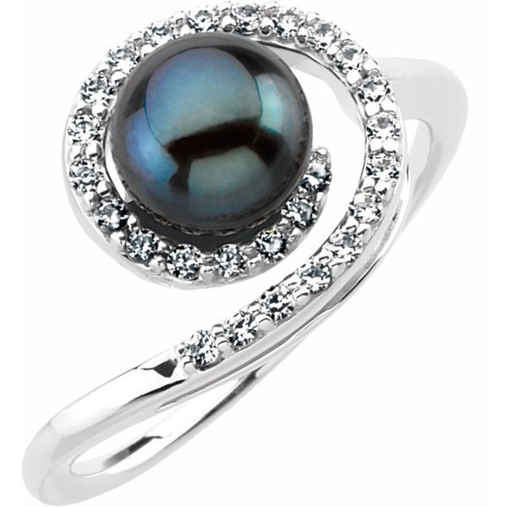 Celebrate their June birthday with this delightful cultured pearl and diamond ring.