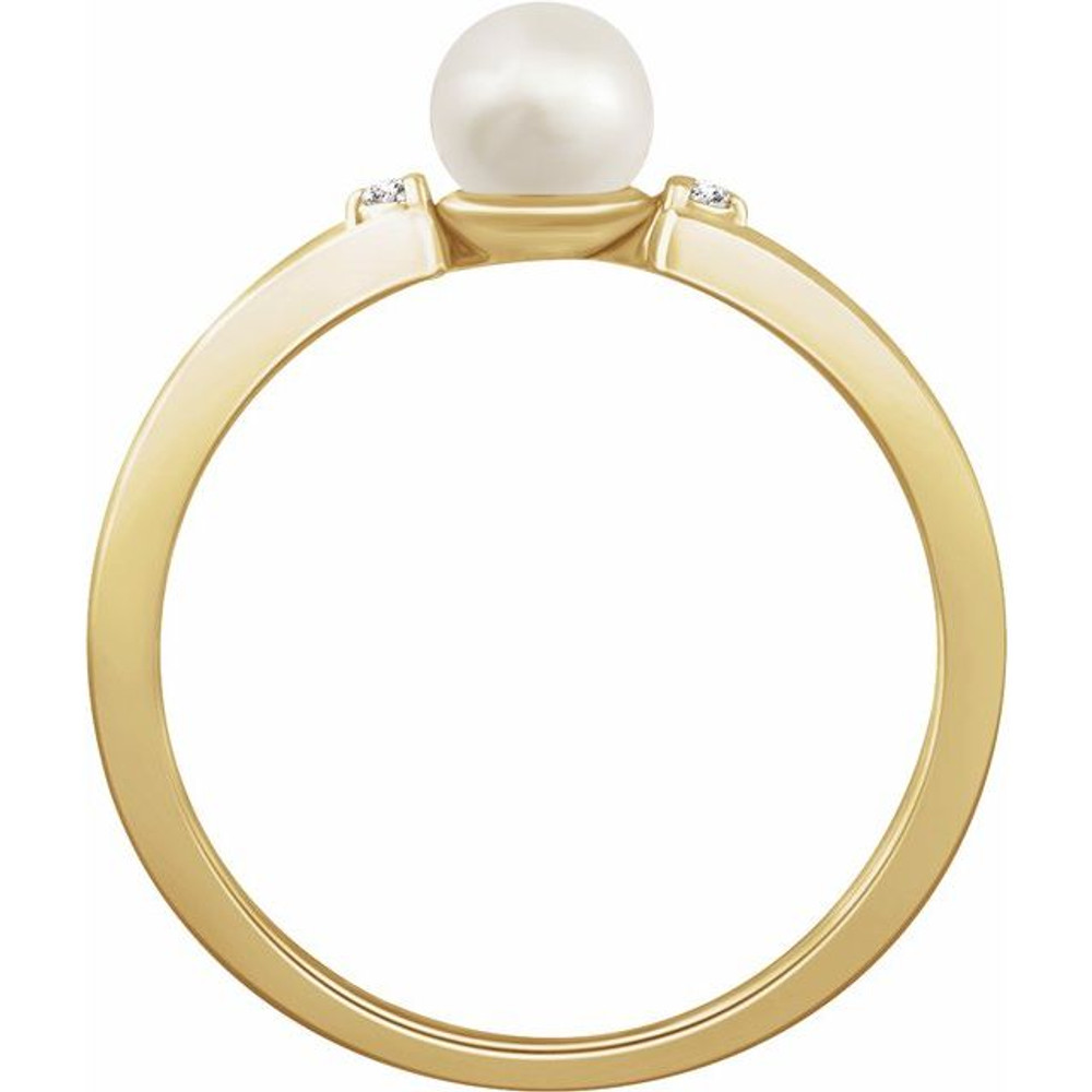 Celebrate their June birthday with this delightful cultured pearl and diamond ring.