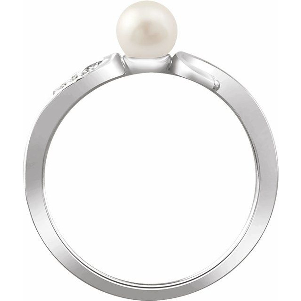 Celebrate their June birthday with this delightful cultured pearl and diamond ring.