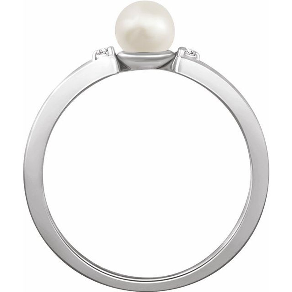 Celebrate their June birthday with this delightful cultured pearl and diamond ring.