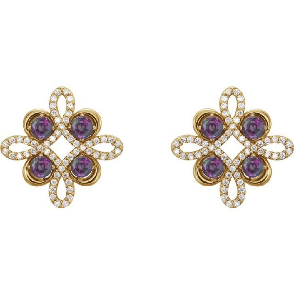 The perfect gift for her June birthday, these alexandrite earrings offer eye-catching style
