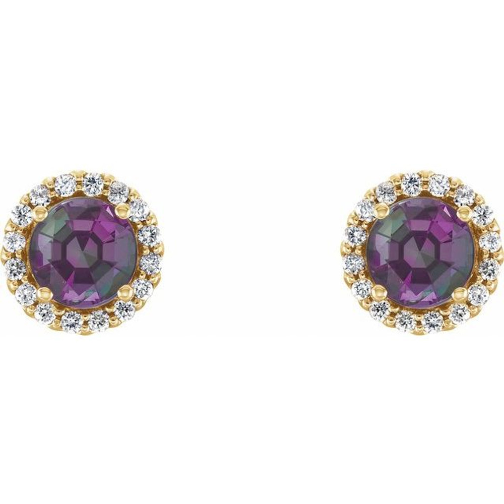The perfect gift for her June birthday, these alexandrite earrings offer eye-catching style