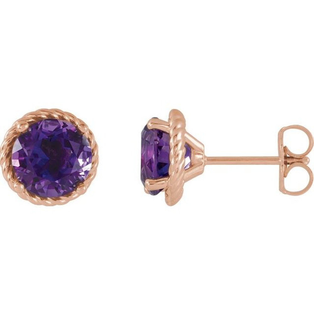 Keep life colorful with the happy hue and standout style of these amethyst gemstone earrings.