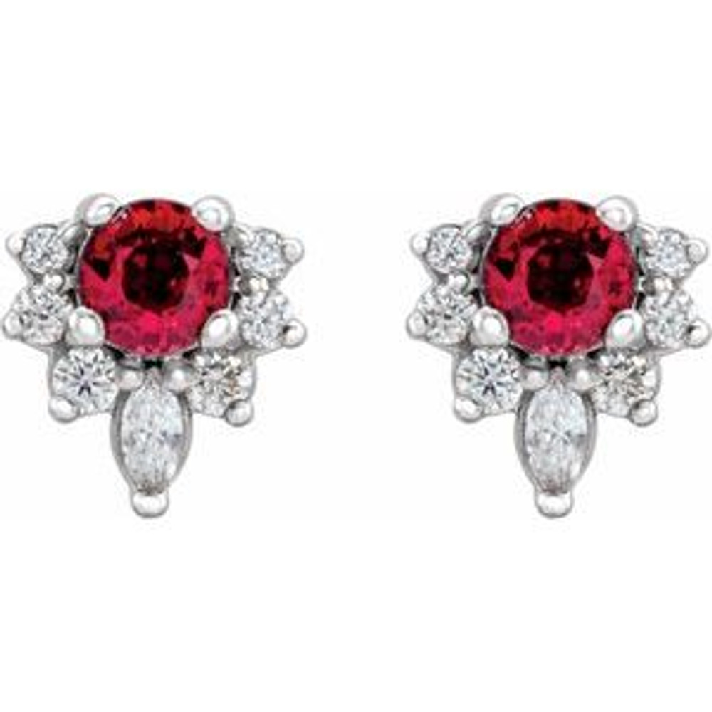 The birthstone of July, rubies symbolize royalty, power and passion, and are said to bring vitality, courage, romance and friendship to those who wear them. These brilliant ruby earrings are the perfect piece for your special someone.