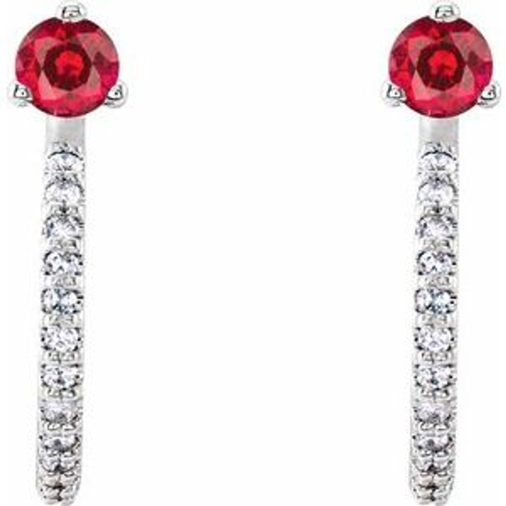The birthstone of July, rubies symbolize royalty, power and passion, and are said to bring vitality, courage, romance and friendship to those who wear them. These brilliant ruby earrings are the perfect piece for your special someone.