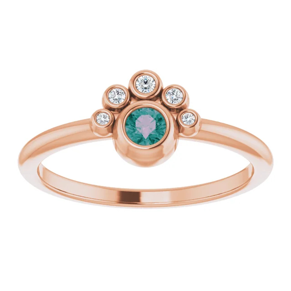 A colorful way to show your love, this alexandrite ring in 14k rose gold is the start of something beautiful.