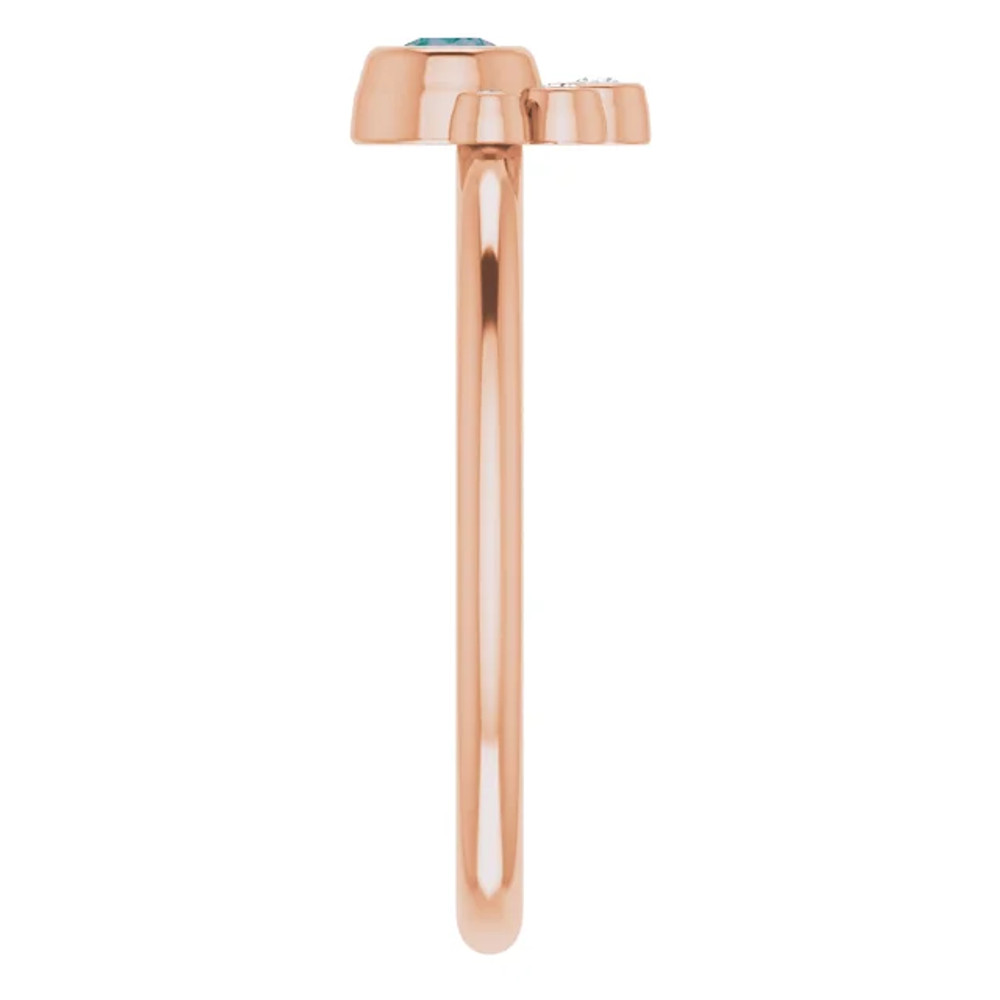 A colorful way to show your love, this alexandrite ring in 14k rose gold is the start of something beautiful.