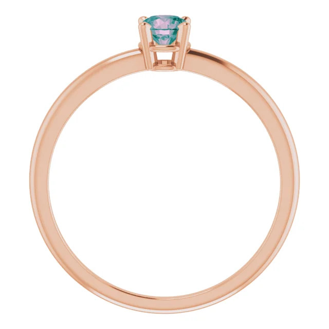 A colorful way to show your love, this alexandrite ring in 14k rose gold is the start of something beautiful.
