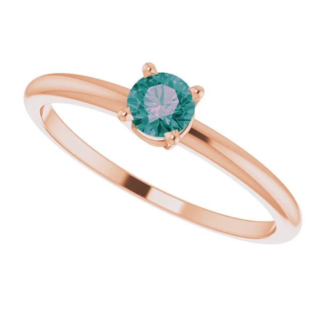 A colorful way to show your love, this alexandrite ring in 14k rose gold is the start of something beautiful.
